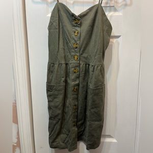 Cisono Army Green Dress, Size L